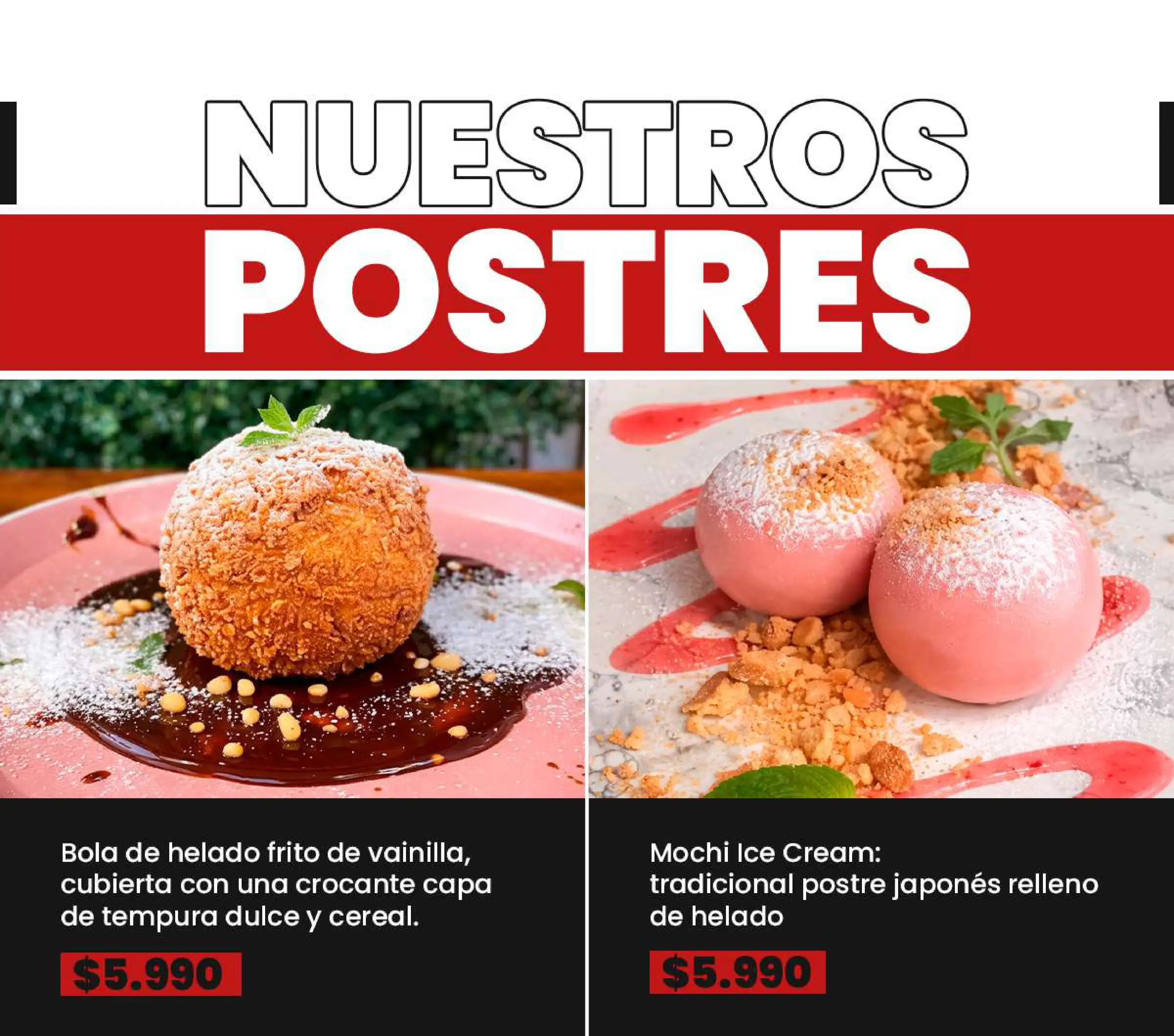 Carta de especialidades: Lámina de menú N° 10, trabajo de fusion sushi quillota