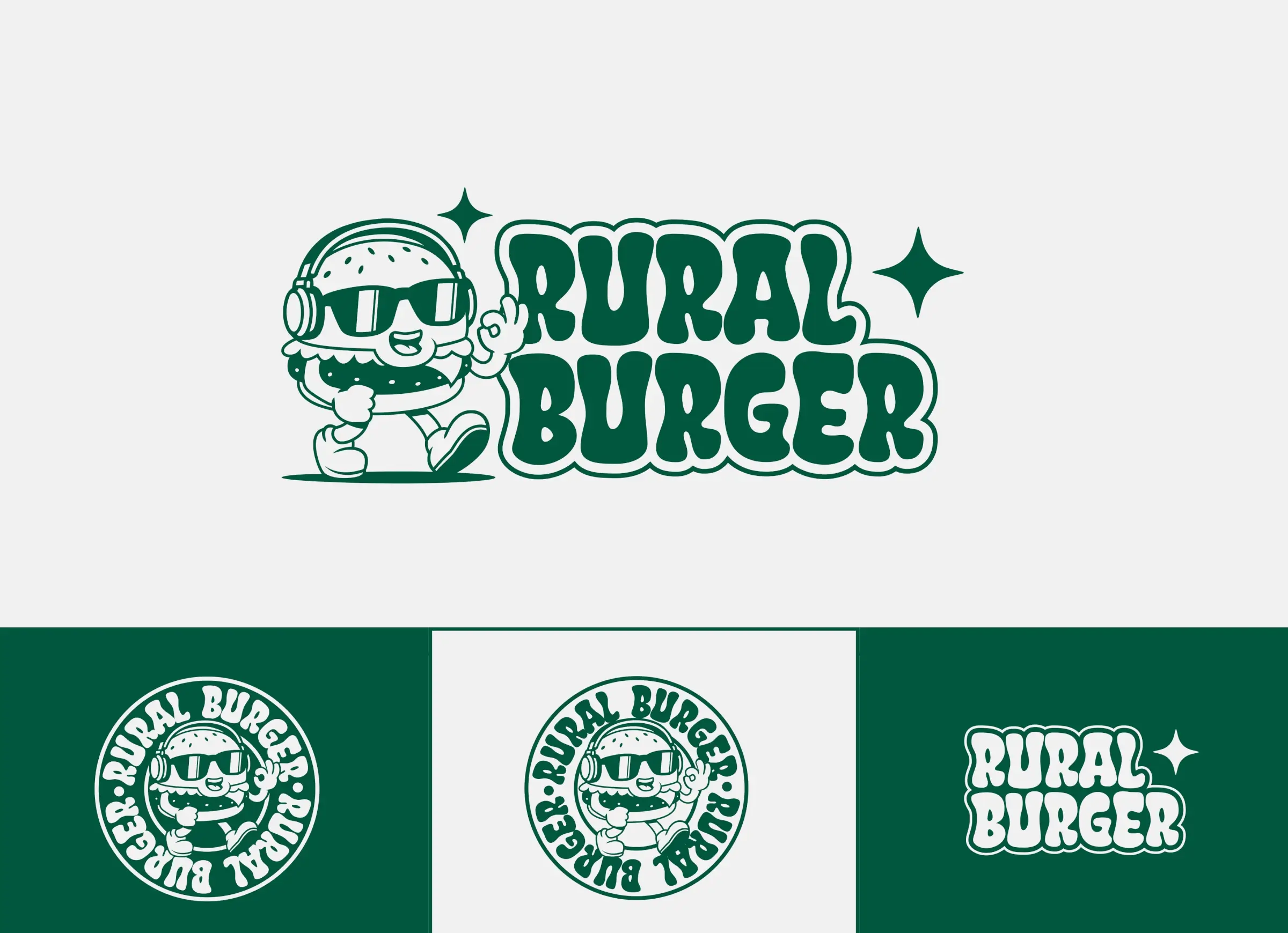Manual de identidad: Construcción geométrica del imagotipo, trabajo de rural burger