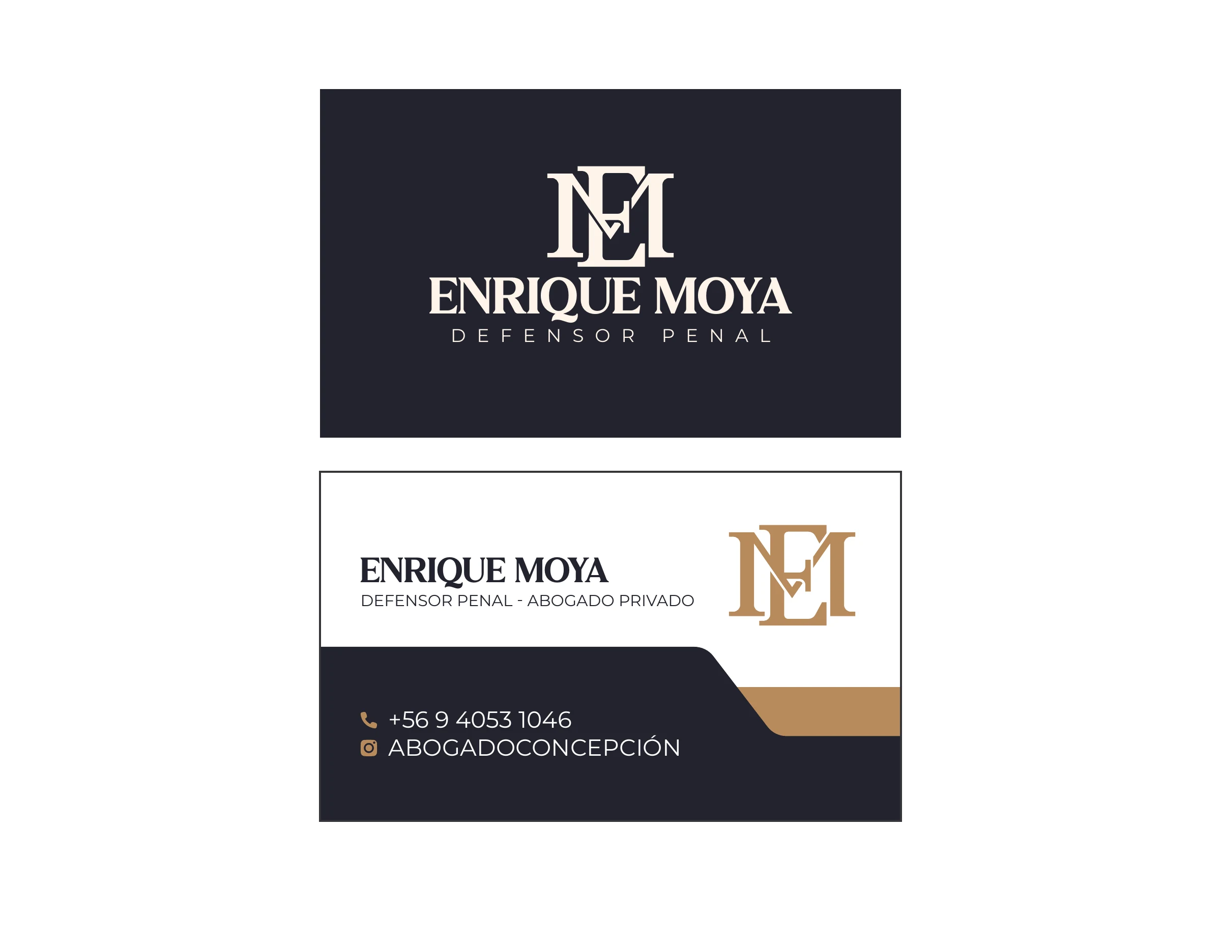 Diseño de tarjetas de presentación corporativas — cara frontal, trabajo de enrique moya
