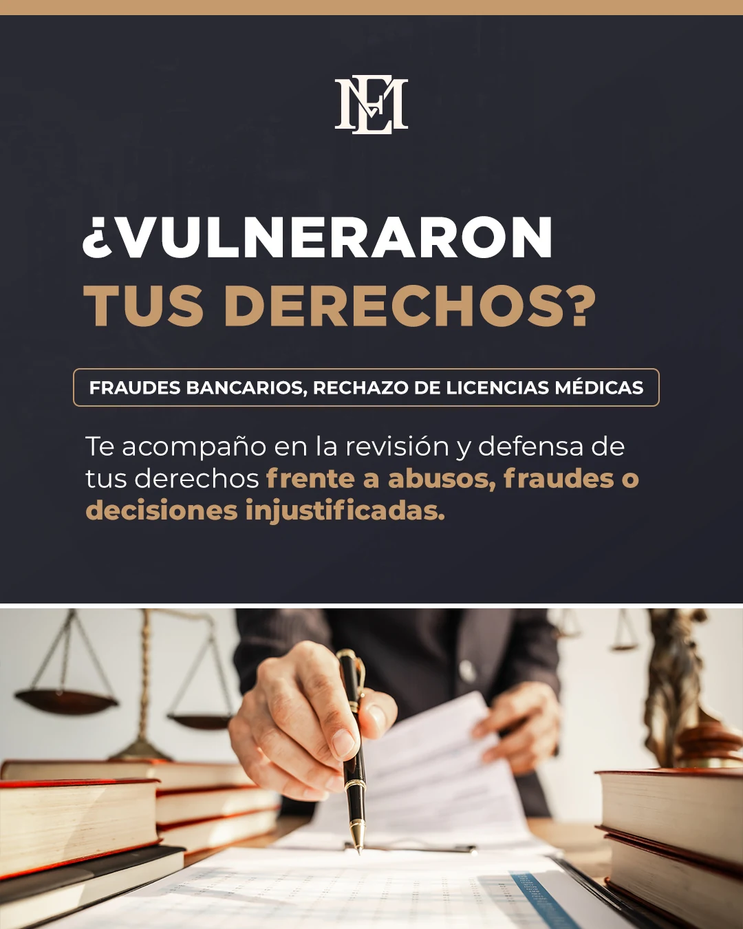 Campaña digital: llamado a la acción para consulta y diagnóstico legal, trabajo de enrique moya