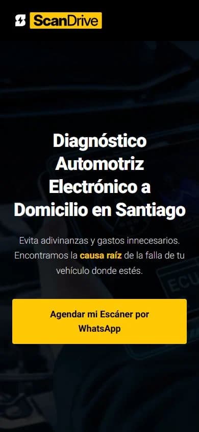 Portada real de Scandrive adaptada a teléfono