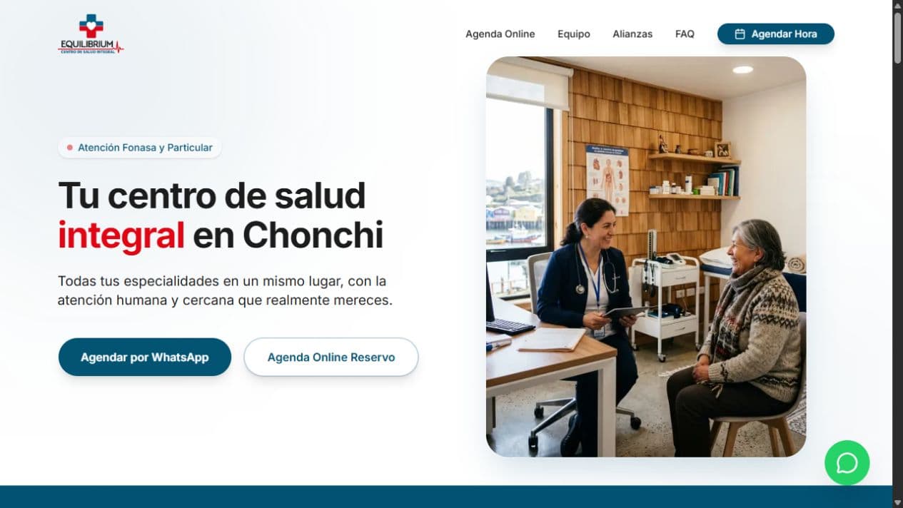 Captura del sitio de Equilibrium Chonchi, 14 de agosto de 2026. Evidencia del caso Equilibrium Chonchi.