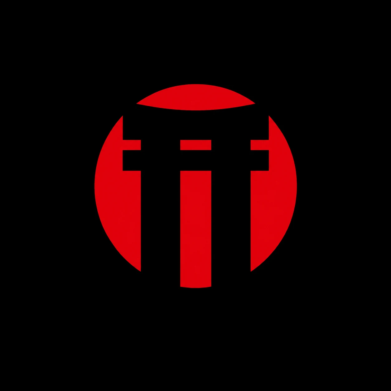 Ícono representativo del portal Torii en estilo minimalista, trabajo de sushi torii