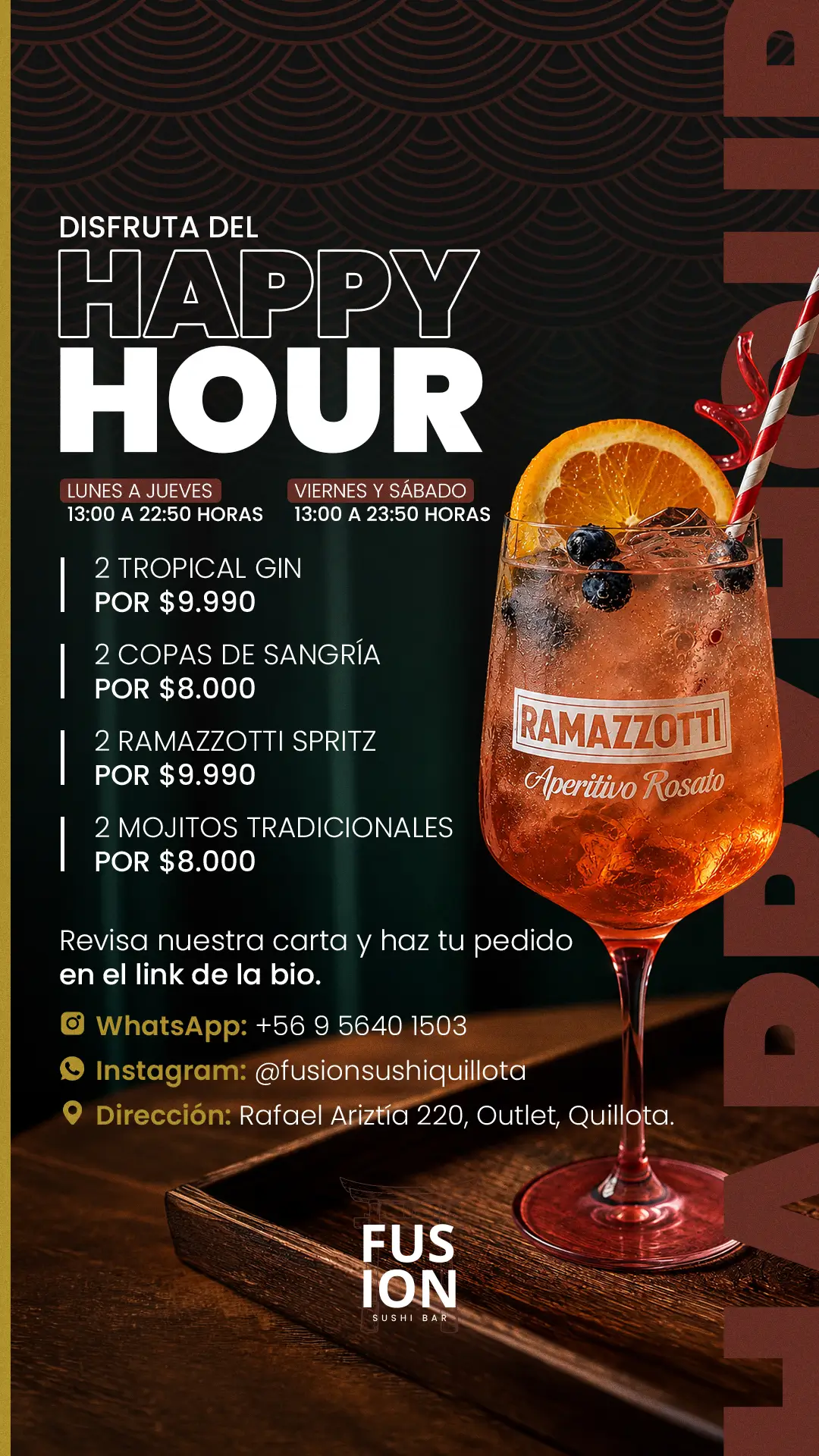 Story de Fusion Sushi: Happy hour