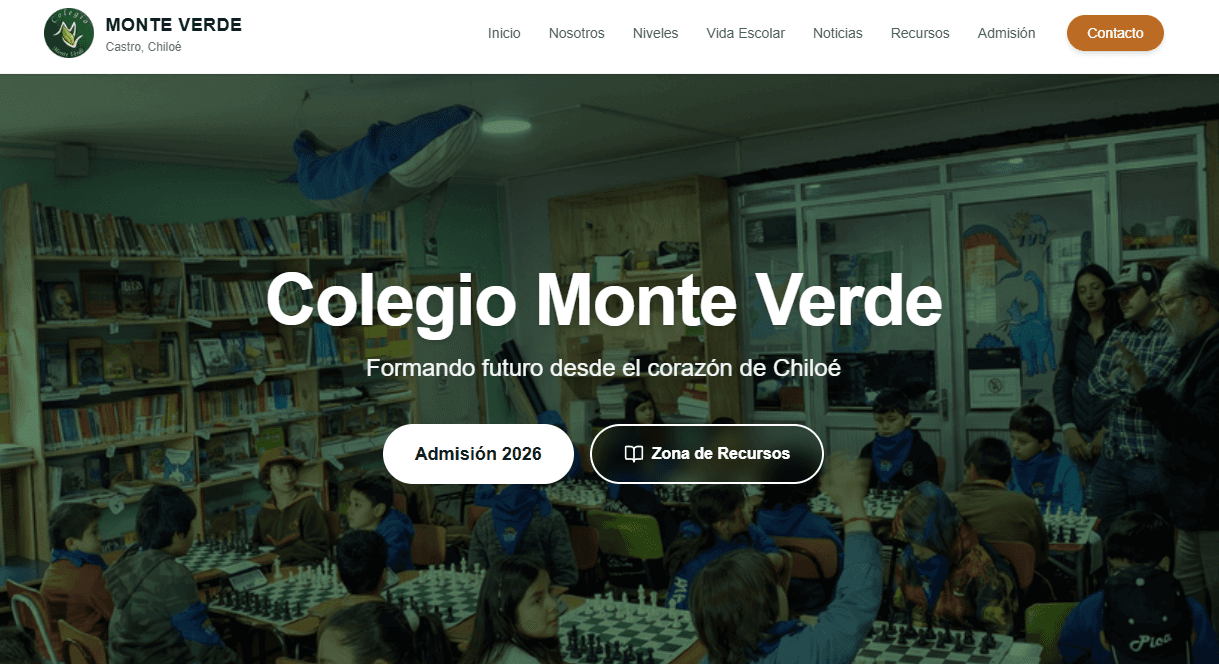 Portada del proyecto Colegio Monte Verde - Web Corporativa